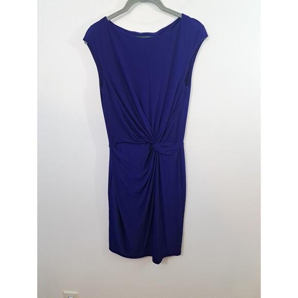 Lauren Ralph Lauren Dress Women's Deep Blue Twist Front Sleeveless Size 4 - Picture 1 of 4